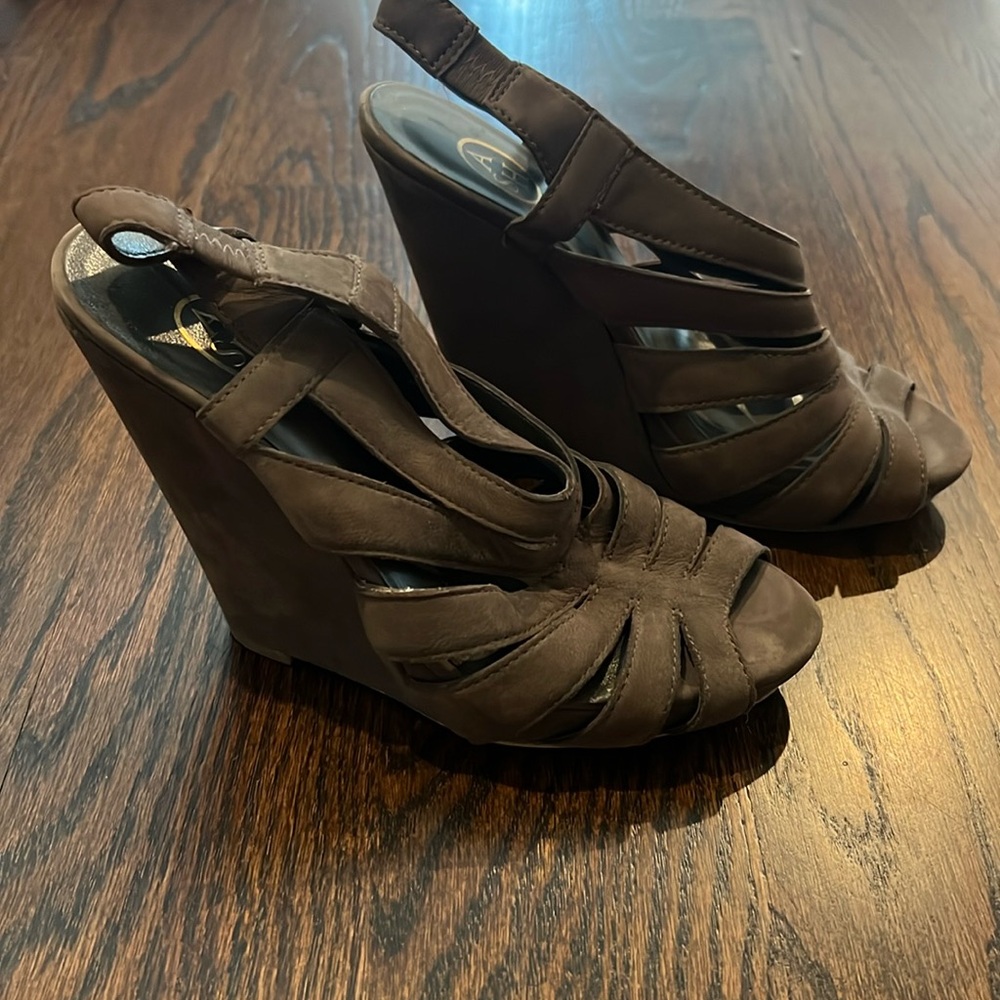 ASH Brown Wedge Sandals 37.5 / 7